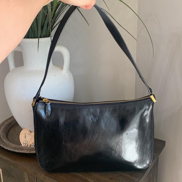 Monsac Handbags - MONSAC original black leather shoulder handbag